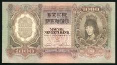 t544 UNGARIA BANCNOTA DE 1000 PENGO 1943 aproape necirculata aUNC