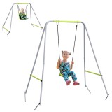 Outsunny Balansoar portic balansoar 2 &icirc;n 1 pentru bebeluși curea de siguranță cu 5 puncte interior exterior verde | Aosom Romania