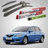 Cumpara ieftin Stergatoare Mazda 3 BK Hatchback 2003-2006 Set Fata si Spate Flat TeamCar