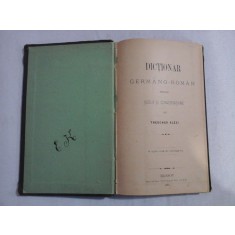 DICTIONAR GERMANO - ROMAN pentru scoala si conversatiune - Theochar ALEXI - Brasov, 1886