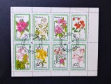 Guineea Ecuatorială 1978 Serie Flora Trandafiri și Azalee Bloc / Mini-Coală 8v Ștampilat Malabo - A90