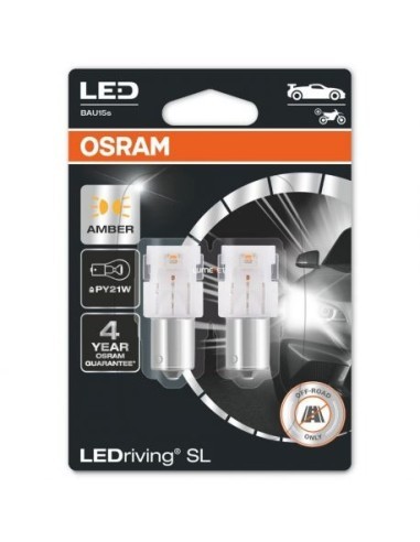 Set 2 Becuri Led Exterior 12v (PY21W) Portocaliu Ledriving Premium Bli Osram Portocaliu