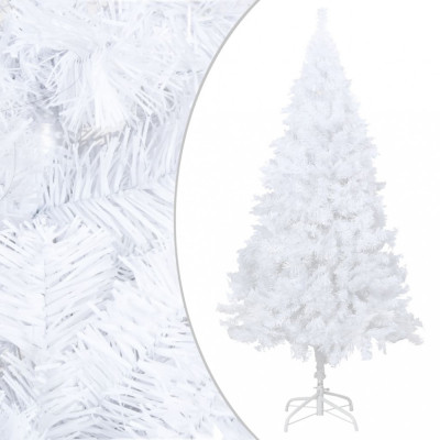 Pom de Crăciun artificial cu ramuri groase, alb, 210 cm, PVC foto