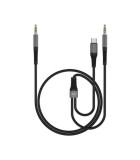 Cablu Jack 3.5 mm - USB type C + Jack 3.5 mm 1m negru XO-NB178B