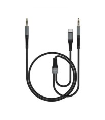 Cablu Jack 3.5 mm - USB type C + Jack 3.5 mm 1m negru XO-NB178B foto