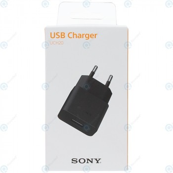 &amp;Icirc;ncărcător de voiaj Sony QuickCharge 1500mAh incl. Cablu de date USB negru (EU-Blister) UCH20 foto