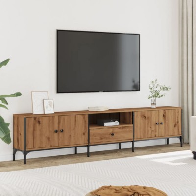 vidaXL Dulap TV cu sertar stejar artizanal 200x25x44 cm lemn prelucrat foto