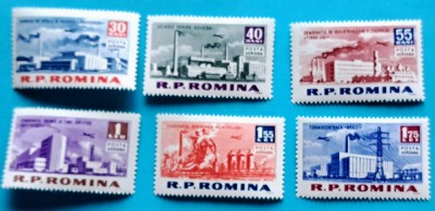 TIMBRE ROM&amp;Acirc;NIA LP558/1963 -Constrcții ale socialismului -Serie simplă -MNH foto