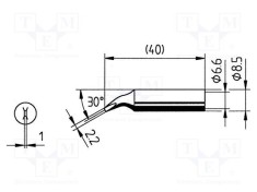 V&acirc;rf şurubelniţă &icirc;ndoită 2,2mm pentru staţie de lipit ERSA