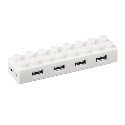 Hub USB Lego USB 2.0, incarcare 4 porturi alb cu led cablu 70cm foto