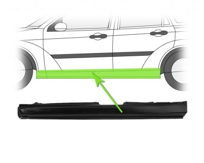 Prag Ford Focus 1 (Daw/Dbw/Dnw/Dfw) 09.1998-11.2004 Stanga , 4/5-Usi/Hatchback/Combi, prag metalic foto