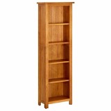 Cumpara ieftin Biblioteca cu 5 rafturi, 45x22x140 cm, lemn masiv de stejar