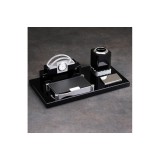Cumpara ieftin Organizator de birou Modern Desk Set negru, set accesorii birotica, suport documente telefon stilou