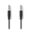 Cablu audio stereo Jack 3.5 mm tata - 3.5 mm tata 1m spiralat negru Nedis