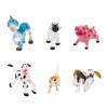 Set 6 animale de la ferma, in miniatura, cal, vaca, berbec, porc, magar si caine, dimensiuni 6 x 7 cm, multicolor, ConceptSeller