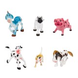 Set 6 animale de la ferma, in miniatura, cal, vaca, berbec, porc, magar si caine, dimensiuni 6 x 7 cm, multicolor, ConceptSeller
