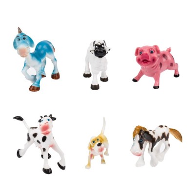 Set 6 animale de la ferma, in miniatura, cal, vaca, berbec, porc, magar si caine, dimensiuni 6 x 7 cm, multicolor, ConceptSeller foto