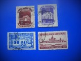 HOPCT LOT NR 232 ZECE ANI DE LA ELIBERARE 1954 -4 TIMBRE VECHI-STAMPILAT ROMANIA