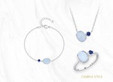 Cumpara ieftin Set Argint 925 , zDeep Sea Opal, , Colier, Bratara E i Inel Minimalist