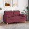 vidaXL Canapea cu 2 locuri cu pernuțe, roșu vin, 120 cm, textil 3200780