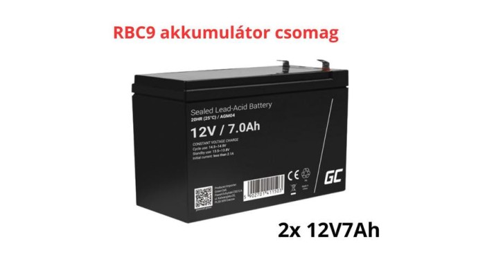 Pachet de baterii de &icirc;nlocuire APC RBC9 (2x 12V 7Ah)