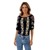 Bluza tip ie dama R24, negru/portocaliu , marimea XL