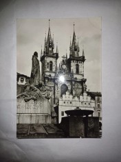 CY Ilustrata PRAGA Cehoslovacia &quot;Piata Veche&quot; circulata 1963 / mare: 15 x 21 cm