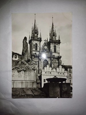 CY Ilustrata PRAGA Cehoslovacia &amp;quot;Piata Veche&amp;quot; circulata 1963 / mare: 15 x 21 cm foto