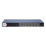 Switch PoE smart Hikvision cu 24 porturi Gigabit si 2 SFP, 370W