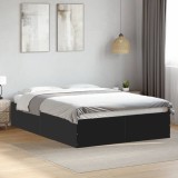 VidaXL Cadru de pat, negru, 120x190 cm, lemn prelucrat