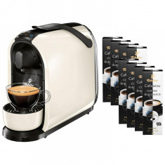 Pachet Espressor + 80 Capsule Tchibo Cafissimo Pure, 15 bari, 1 l, Alb foto