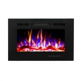 Semineu electric de perete/incorporabil Aladin, Art Flame, 5 niveluri a intensitatii flacarilor, Timer, Telecomanda