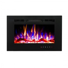 Semineu electric de perete/incorporabil Aladin, Art Flame, 5 niveluri a intensitatii flacarilor, Timer, Telecomanda