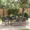 vidaXL Set de masă pentru grădină 7 pcs Gri deschis Rattan poli 3380243