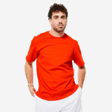 Tricou Regular 500 Fitness Essentials Roșu cu imprimeu Bărbați, Domyos