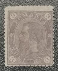 Romania Lp 47 Cifra in 4 colturi 3 bani Nestampilat foto
