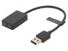 Card extensie PC audio negru cu 2 Jack 3.5mm și USB A