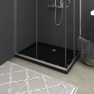 vidaXL Cădiță de duș dreptunghiulară din ABS, negru, 80 x 110 cm foto