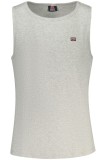 Norway Tricou fara maneci barbati, cu mini logo brodat, Regular fit, Gri