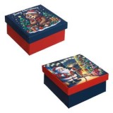 Cutii de Cadou de Crăciun din Carton Kraft cu Imprimeuri Mos Crăciun și Ursulet, CMCLASS