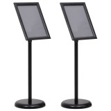 vidaXL A4 Suporturi pentru Postere 2 buc Negru aliaj de aluminiu