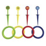 Joc de aruncat cu inele, 4 inele si 4 tepuse, Multicolor, Plastic, CMCLASS