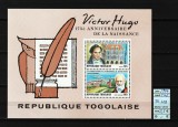 Togo, 1977 | Aniv. 175 ani de la naştere Victor Hugo - Literatură | MNH | aph, Carti, Nestampilat