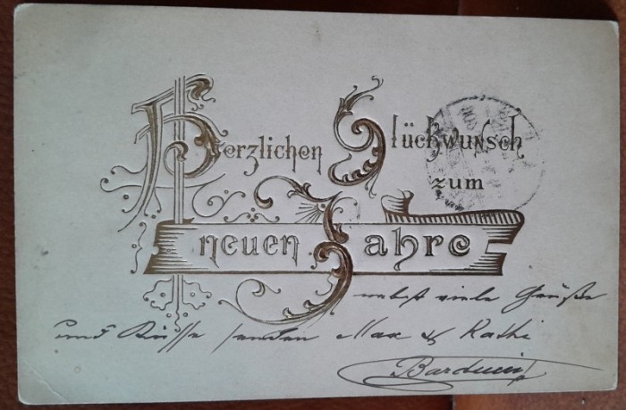 Carte postala, felicitare de an nou, perioada interbelica