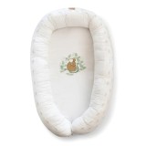 Suport de dormit Babynest 2in1 bara protectie patut Premium Bumbac, Spring Cottage Hunter Green 95x65x18 cm