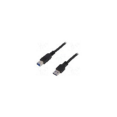 Cablu USB A mufa, USB B mufa, USB 3.0, lungime 1m, negru, LOGILINK - CU0023
