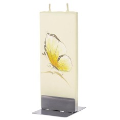 Lumanare plata pictata fluture galben Flatyz