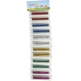 Sclipici pulbere pentru decorare,diverse culori,12 bucati set