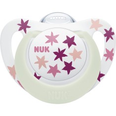Set 2 suzete NUK STAR, DAY/NIGHT, SILICON, 6-18 luni, fete