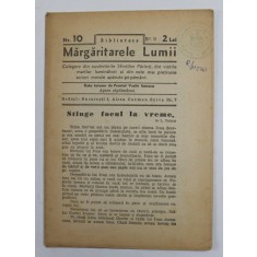 BIBLIOTECA &#039;&#039; MARGARITARELE LUMII &#039;&#039; NR. 10 , REVISTA TEOLOGICA , EDITIE INTERBELICA